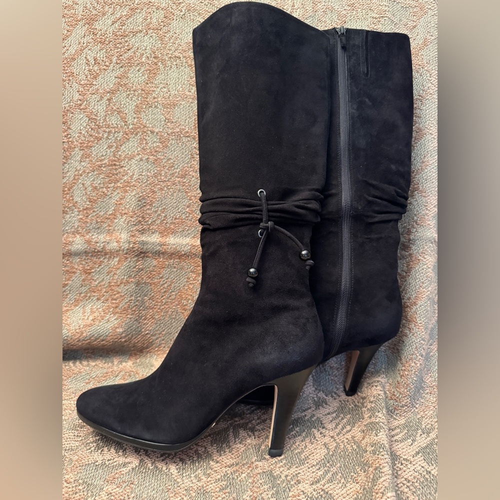 Cole Haan Nike Air Women’s Latasha Air Boot Black Suede Heeled Boots Size 9